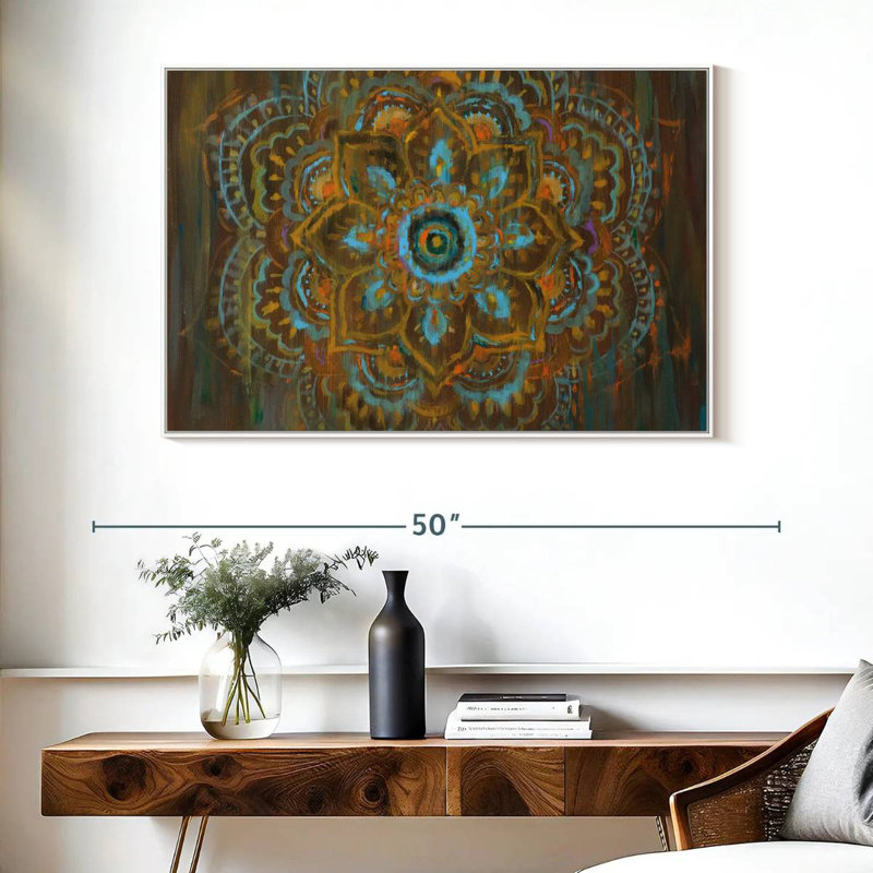 Bombay bohémien, Cadre flottant blanc, 40 po x 27 po