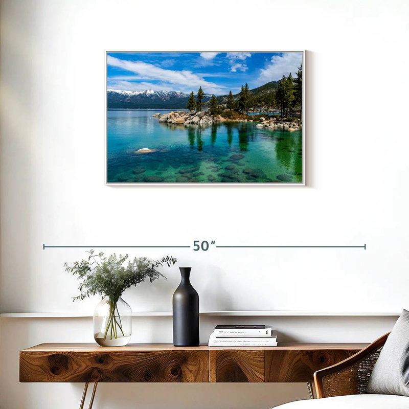 Green Lake Tahoe, Cadre flottant blanc, 31 po x 21 po