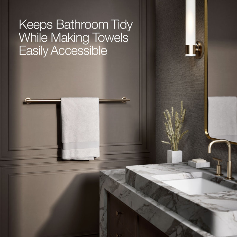 Purist 30" Wall Mounted Towel Bar, Vibrant Brushed Nickel, 1.88" H x 30" L x 3.25" D