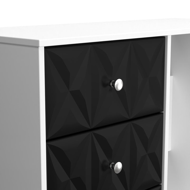 Ceinwen Dressing Table, Deep Black/White