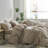 MooMee Duvet Cover Set with Zipper Closure & 8 Interior Ties 100% Washed Cotton Twill Soft Linen Like Textured-107383178-115279054