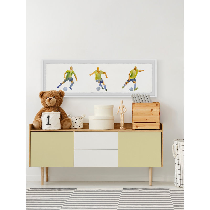 Morandiere Soccer Drill, art encadré, H 10 po x l 30 po x P 1,5 po