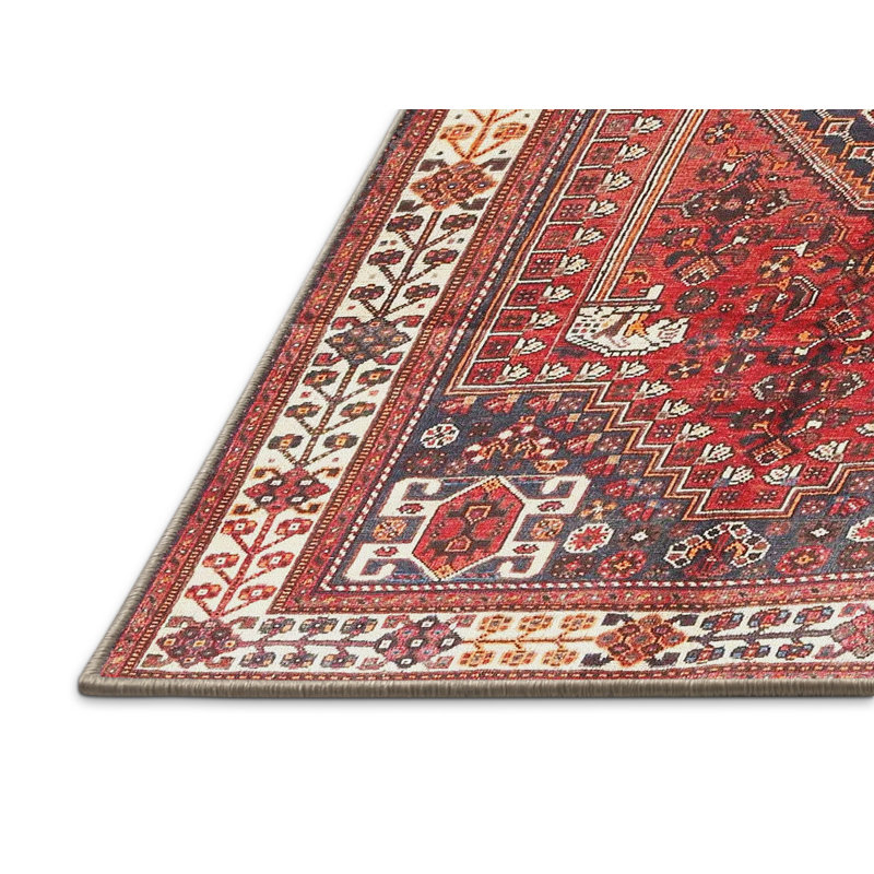 Tapis oriental rouge / noir / beige, Rectangle 7 pi x 10 pi