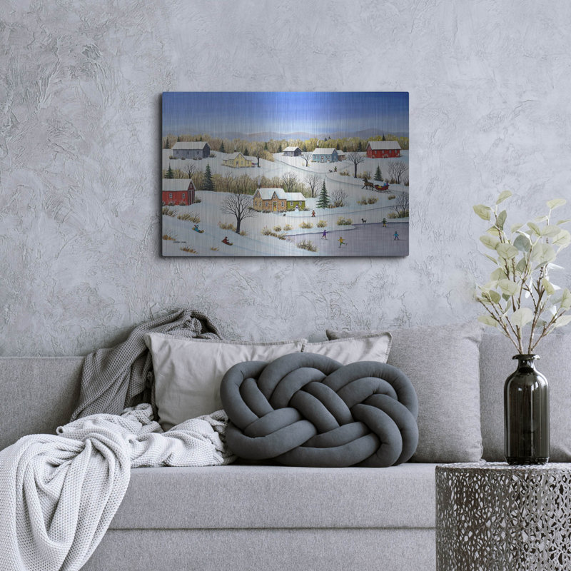 Lark Manor «Majestic Winter» par Sharon Mark, art mural en métal, H 24 po x l 36 po