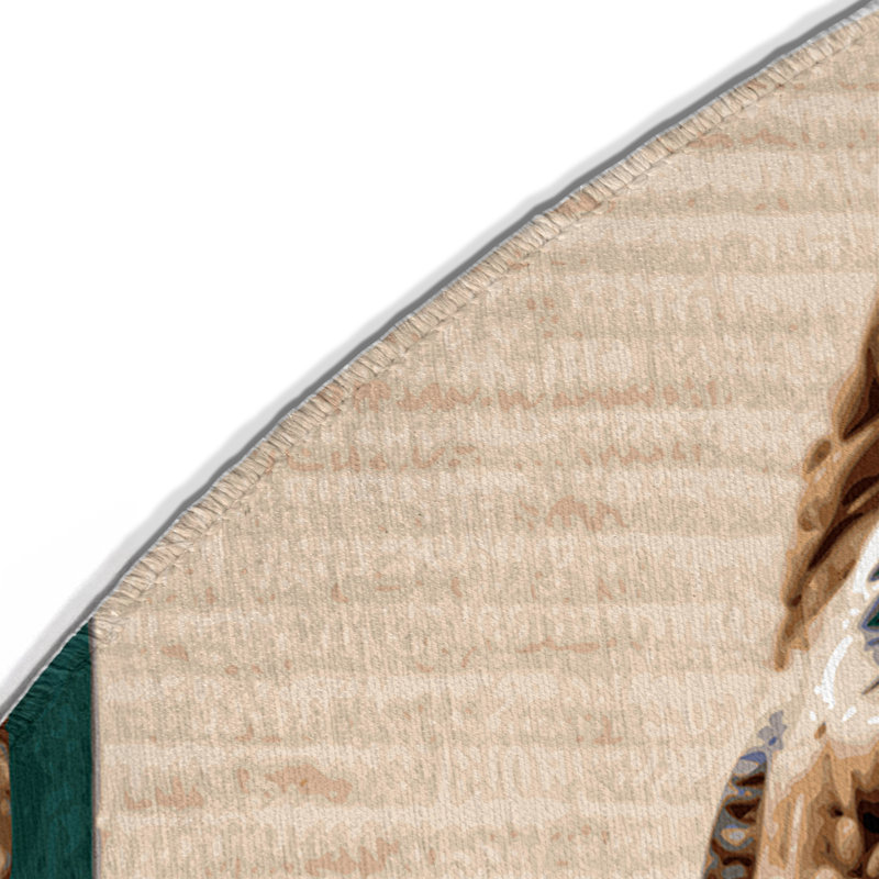 Tapis intérieur et extérieur beige Dinosaurs, Rond 5 pi