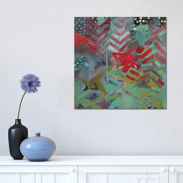 Chevron And Dots by Pamela Staker - Painting on Canvas