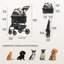 Poussette pliable pour chien de 39 po à 4 roues pour petits / moyens chiens - conception convertible 3-en-1 avec support amovible et mécanisme de pliage en un clic-129083257