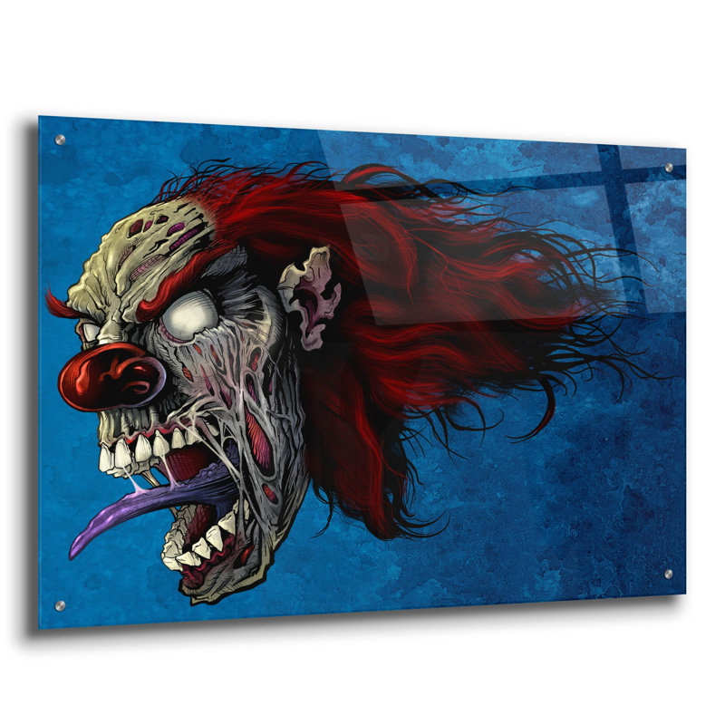«Evil Clown 2» sur plastique / acrylique par Flyland Designs Print, H 24 po x l 36 po x P 0,2 po