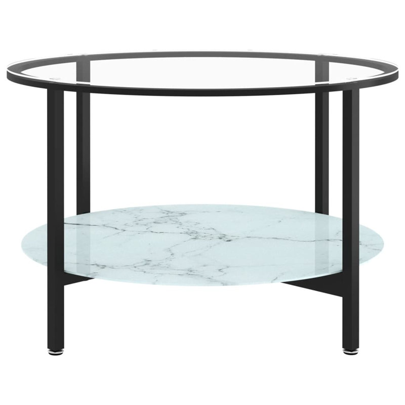 Ebern Designs Tea Table Tempered Glass, White