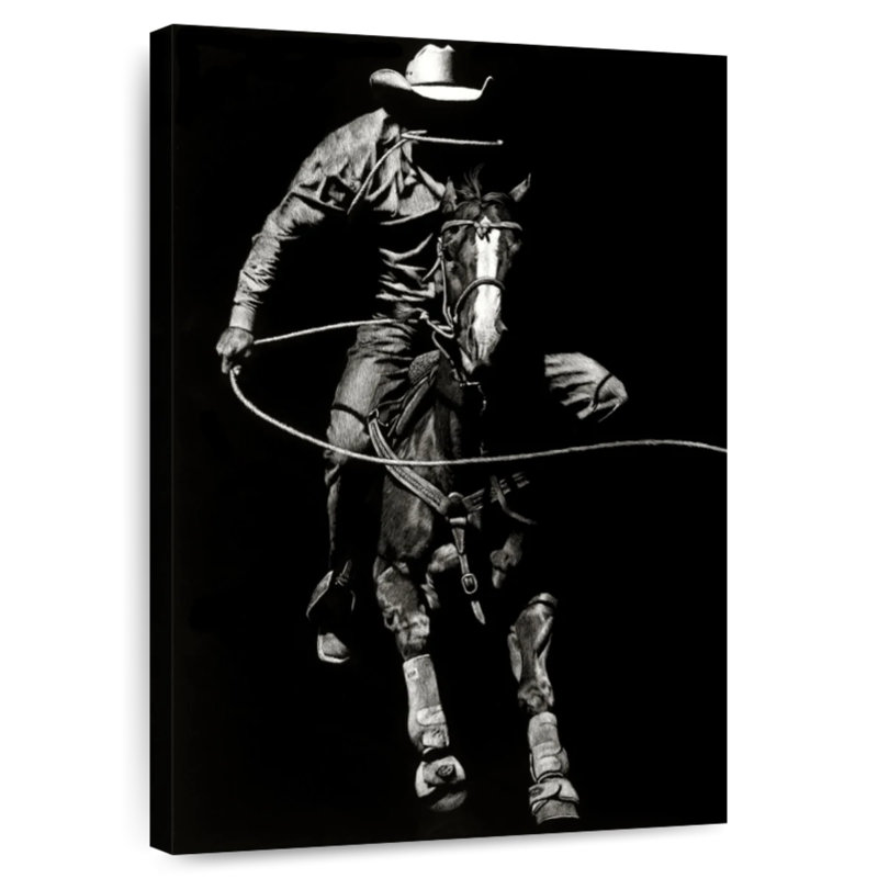 Lelar Scratchboard Rodeo VIII, 36" H x 24" W