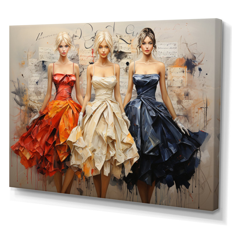Women Women Luxury Elegance sur toile, H 16 po x l 32 po x P 1 po, Toile tendue