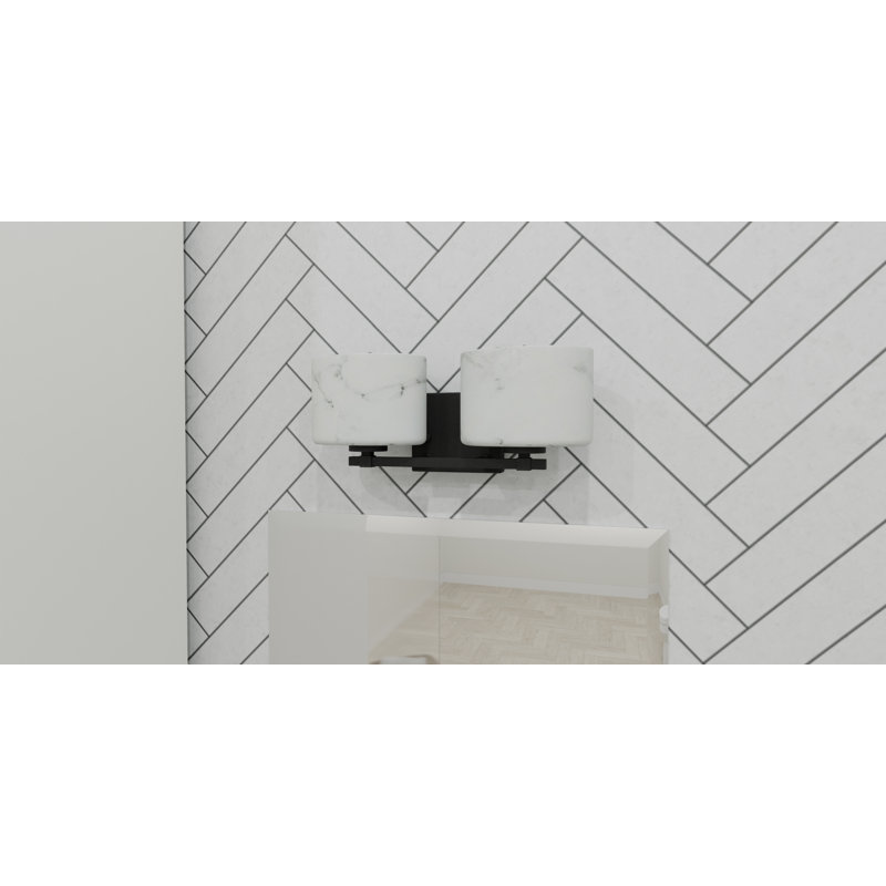 Karun 2-Light Matte Black Bath Light