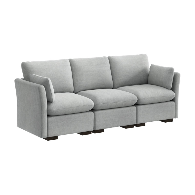 Stedman Modular 3-Seater Sofa, Living Room Furniture, Dove Gray, 36.61" H x 97.65" W x 35.83" D