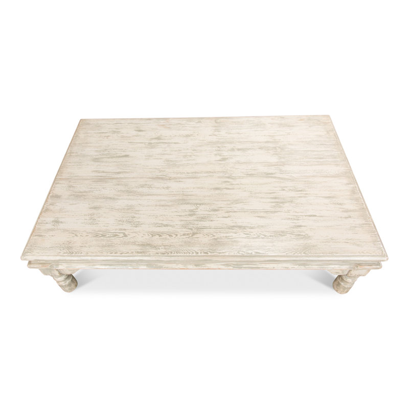 Kaffe Solid Wood Coffee Table, Washed Gray
