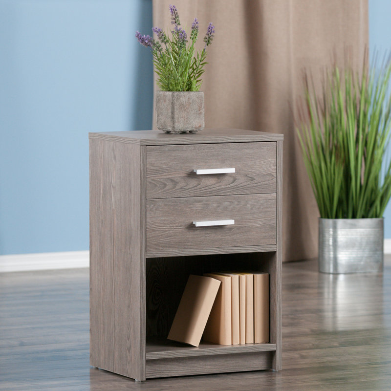Crass 2 - Drawer End Table, Ash Gray