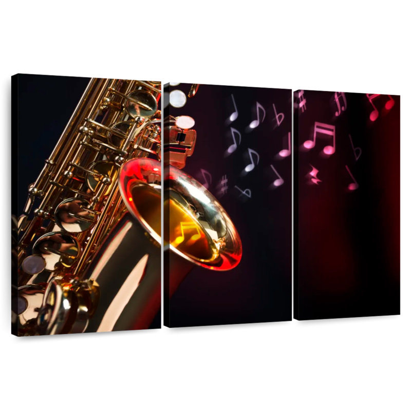 Abarca Saxophone Musical Notes, 48" H x 74" W