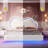 Zoomie Kids Twin Floating Bed Frame with Adjustable LED Headboard, Upholstered Platform Bed, White-500018426-500018430