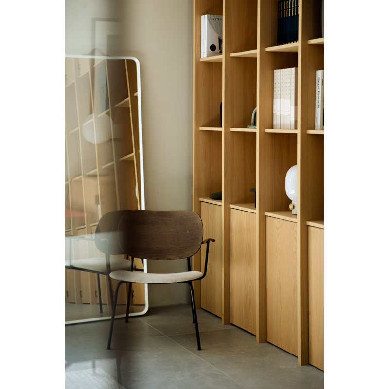 Co Armchair, Bouclé 02 Acrylic, Black Steel/Dark Stained Oak