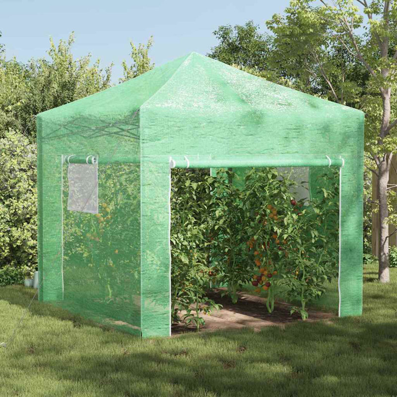 Greenhouse Folding with Roof with Storage Green Iron Garden Structure