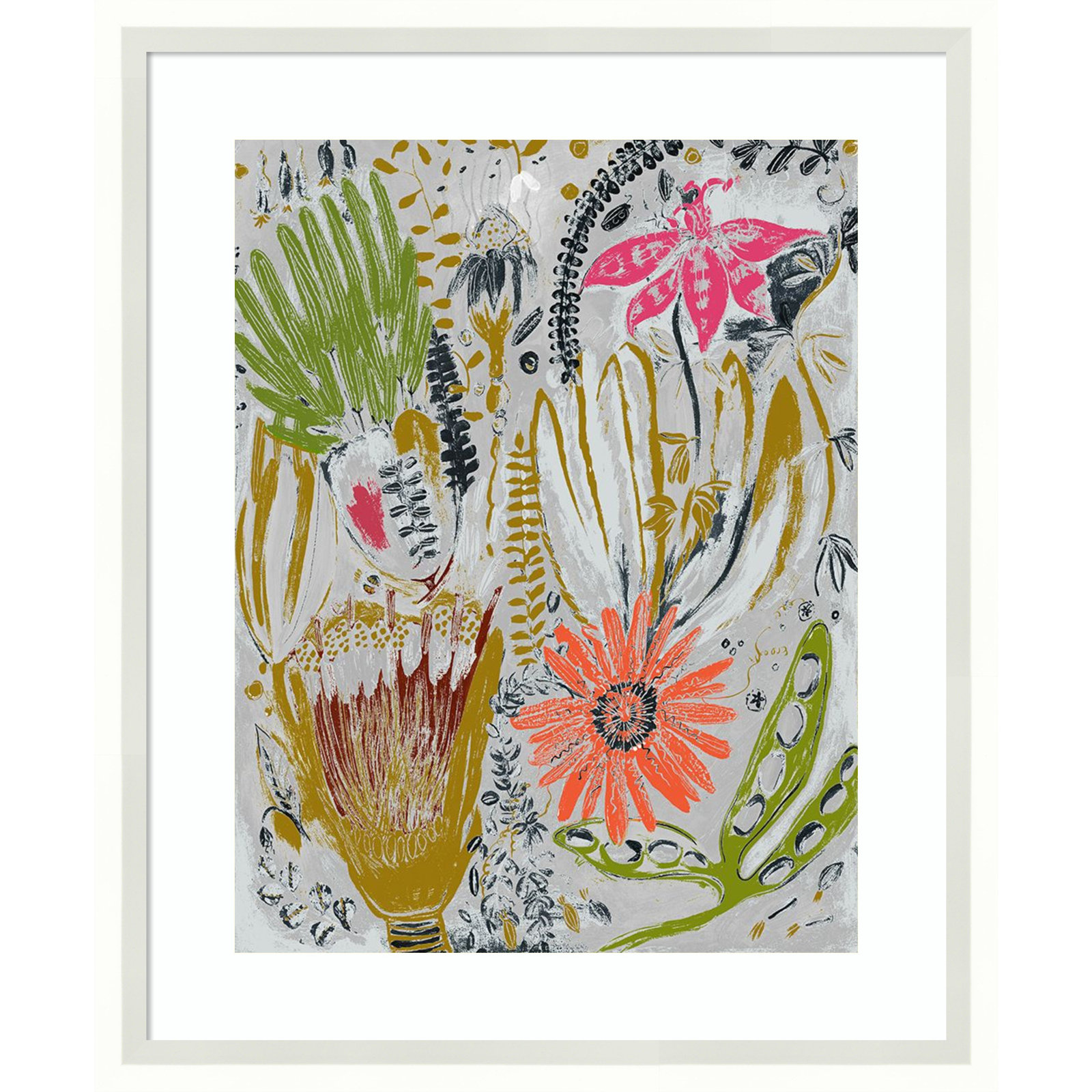 Tropical Blooms by Maya Woods, White, 14" W x 17" H
