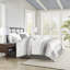 Literie en coton très grand gris / blanc avec 6 édredons - pour une maison élégante-124311767