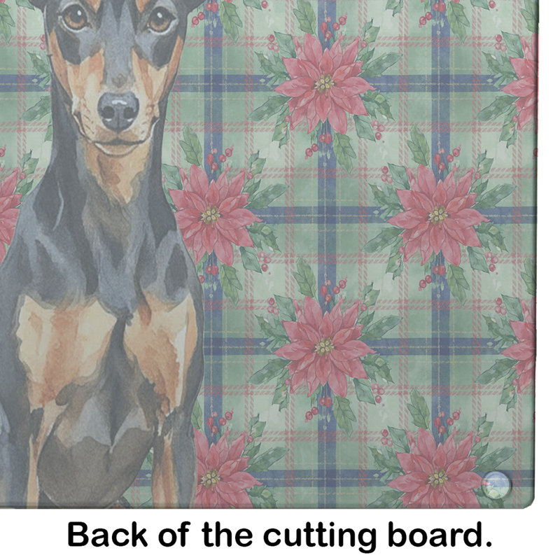 Planche à découper Manchester Terrier Christmas PoinsettIas