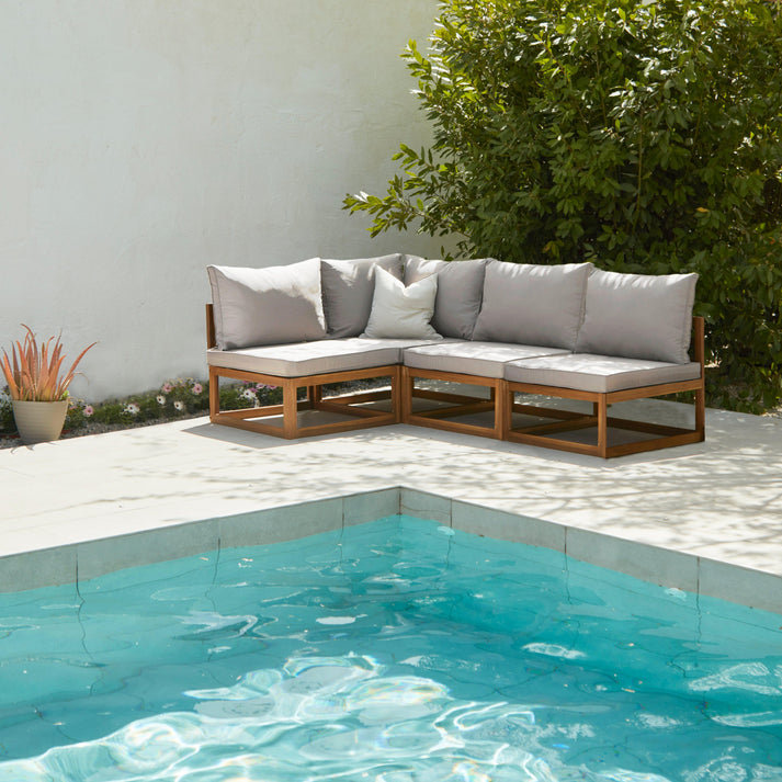 Rimasha Garden Lounge Set with Cushions, Beige