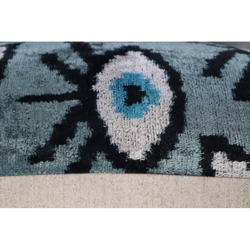 Coussin décoratif géométrique, 16 po x 24 po, Rectangulaire, Vert / gris