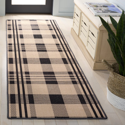 Tapis à motif écossais en fibre de sisal naturel 157 fibres