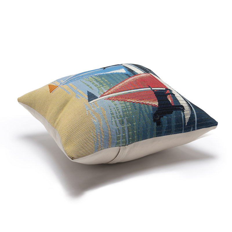 Blue and Red Nautical Dogs Indoor/Outdoor Throw Pillow