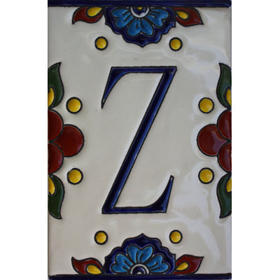 TalaMex Mexican Talavera Mission Tile House Letter Z