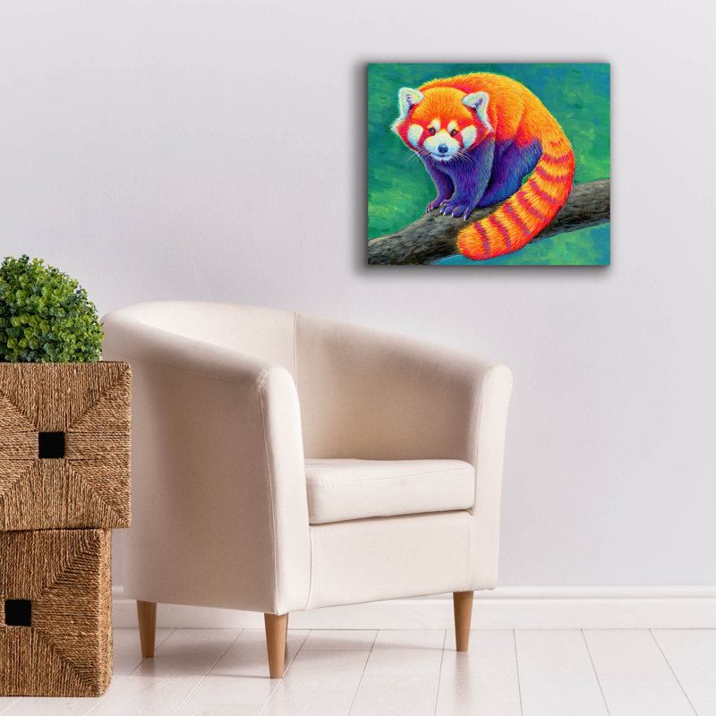 «Red Panda Rainbow» par Rebecca Wang, art mural sur toile
