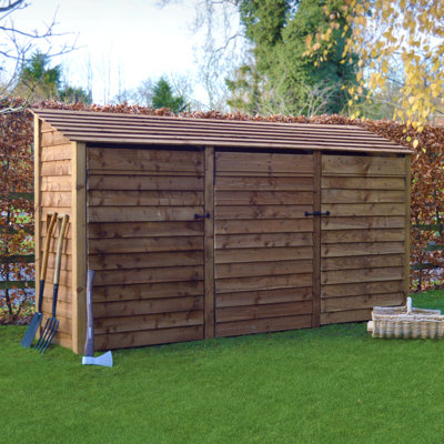 Urbanna 340cm W x 80cm D Solid Wood Log Store