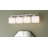 5-Light Nickel Modern Square Vanity Light For Bathroom, Bedroom With Curved Arms And Milk White Glass Shades