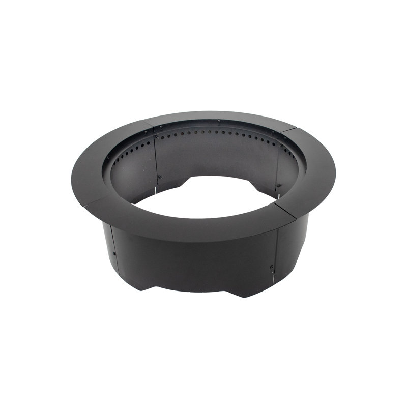 Mitchelton Round Steel Wood Burning Smokeless Fire Ring, 12.01" H x 33.5" W x 33.5" D
