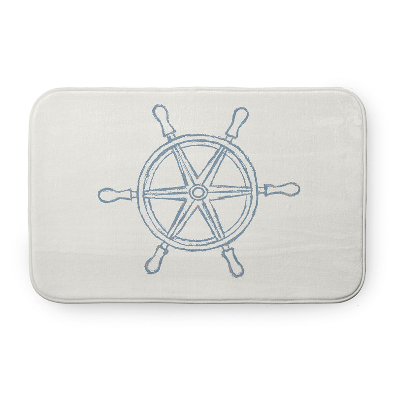 Tapis de bain pour bateau, Bleu clair, L 21 po x L 34 po