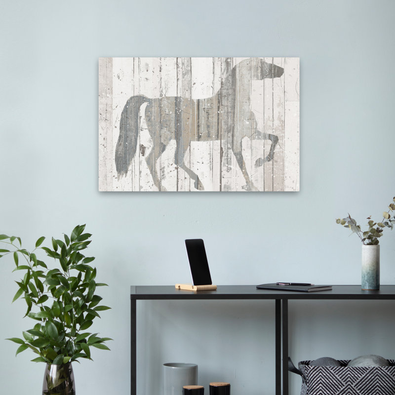 Récolte de cheval gris contemporain Contemporary, H 24 po x l 16 po