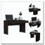Black Wengue 2-Drawer Computer Desk