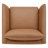 Jay Upholstered Genuine Leather Square Arm Accent Chair with Metal Legs