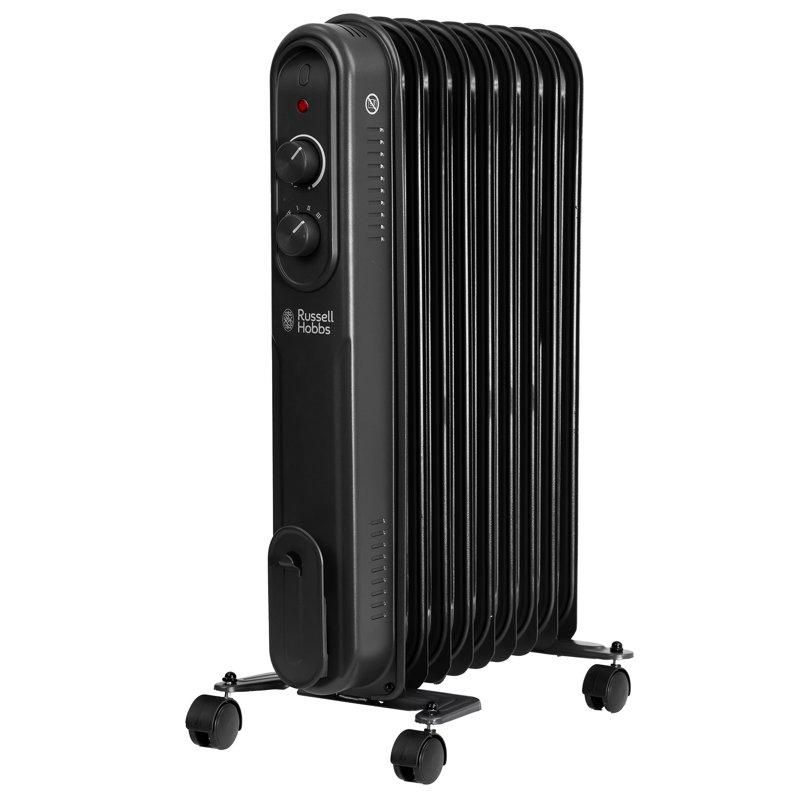 Russell Hobbs Rhofr9004 2kw 9-fin Oil Filled Radiator, Matt Black