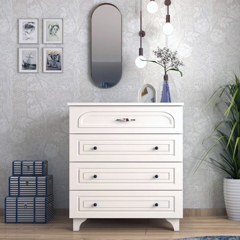 Dorantes Solid Wood 80cm W 4 - Drawer Chest of Drawers