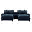 Canapé modulaire Basic, canapé en chenille de 111 po avec deux repose-pieds amovibles, deux ports USB, deux porte-gobelets et une grande boîte de rangement-2131873820