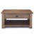 Monroe 38"W Solid Acacia Rustic Square Coffee Table with Large Drawer and Open Shelf-12130262
