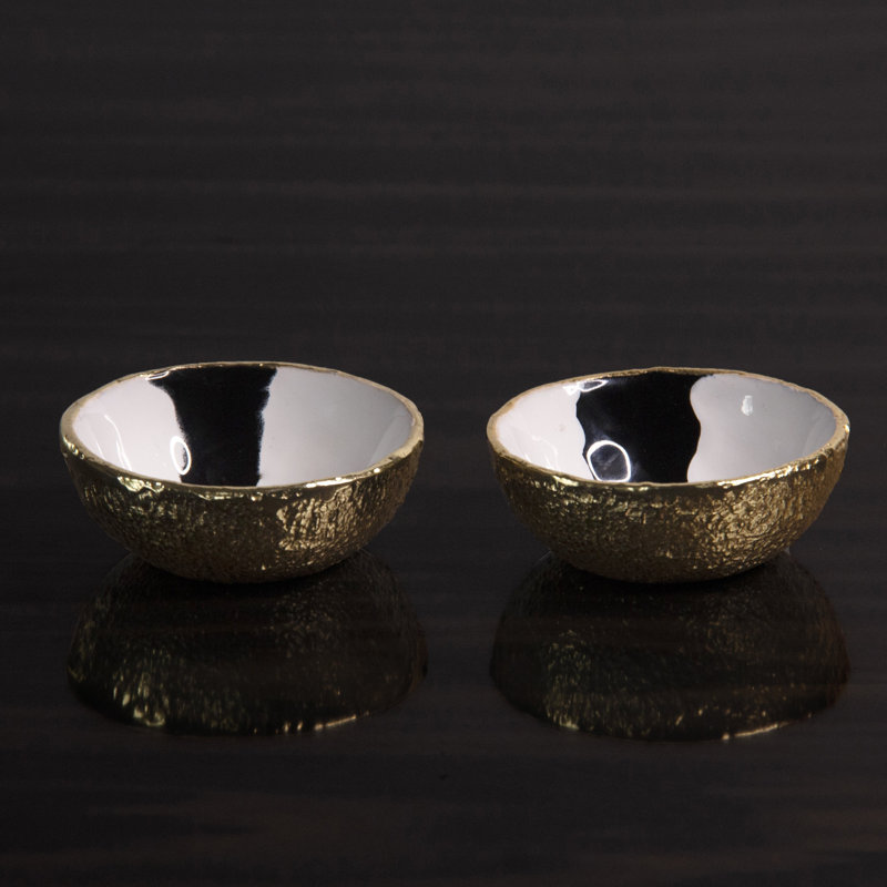 Bianco Nero Salt And Pepper Bowls