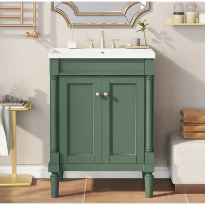 Dainel 24'' Single Bathroom Vanity with Resin Top