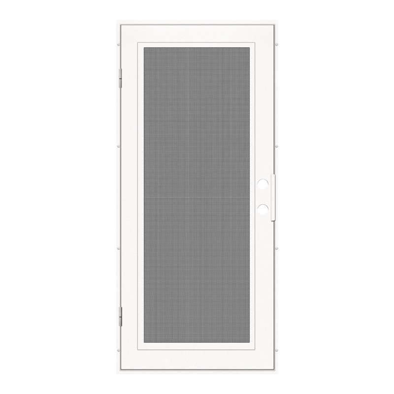 Porte de sécurité en aluminium Full View avec écran Meshtec noir, H 80 po x l 30 po x P 1,75 po, Vers la droite, Blanc