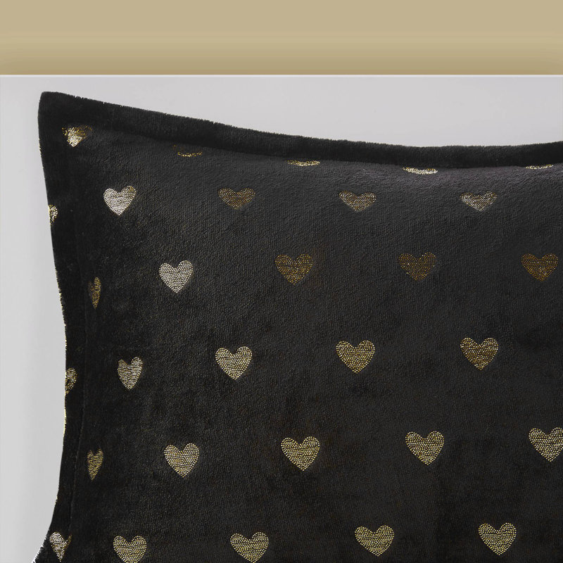 Ensembles de literie luxueux en peluche métallique, design moderne noir doré pour la maison