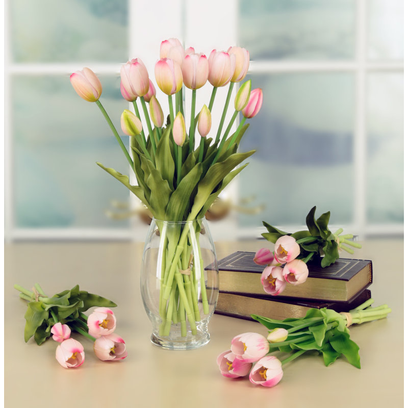 Blooming Tulip Bunch - 15 Inches Set Of 6, Lavender