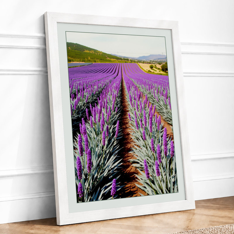 Lavender Fields Botanical - Framed Print, A3 - 42.0 x 29.7 cm, White