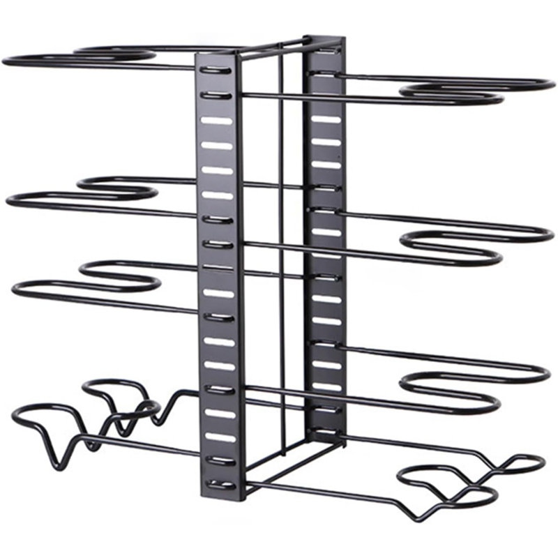8 Tier Pot Pan Organizer Rack, Expandable Pots Pans Holder